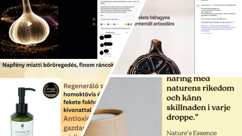 WebBoost Studio referencia posztok – kampánykollázs természetes kozmetikumok márkához